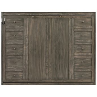 Trikiousd Murphy Bed LED Folded Platform Bed Hidden Wall Bed Cabinet