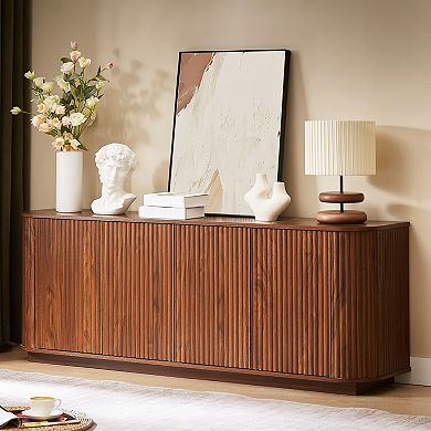 Trikiousd Wave Pattern Sideboard TV Stand Storage Cabinet