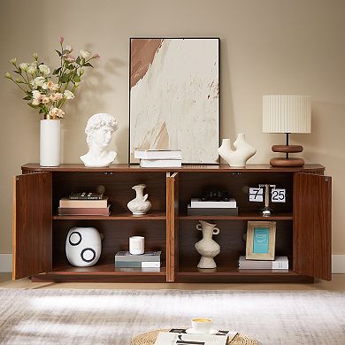 Trikiousd Wave Pattern Sideboard TV Stand Storage Cabinet
