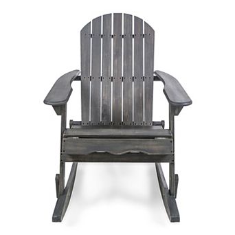 Trikiousd Outdoor Rocking Chair, Slatted Rocker Lounge Chair for Patio Lawn Deck