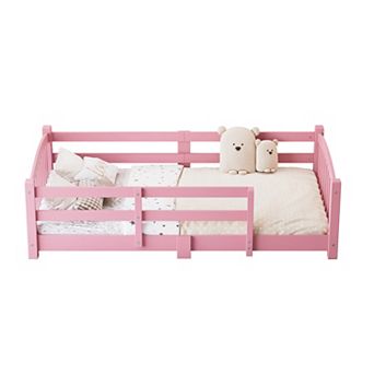 Trikiousd Montessori Floor Bed Solid Wood Platform Bed Toddler Bed Low Profile Bed Frame