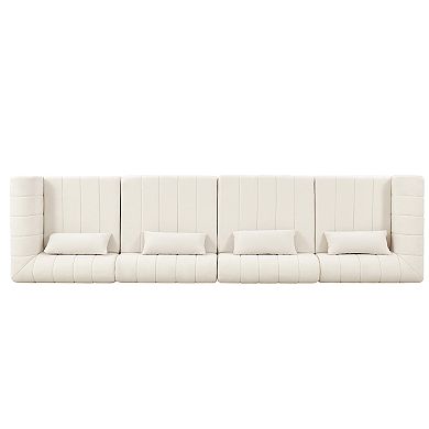 Trikiousd 145" Modular Sectional Sofa, Full Compressed L-Shaped Couch