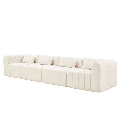 Trikiousd 145" Modular Sectional Sofa, Full Compressed L-Shaped Couch