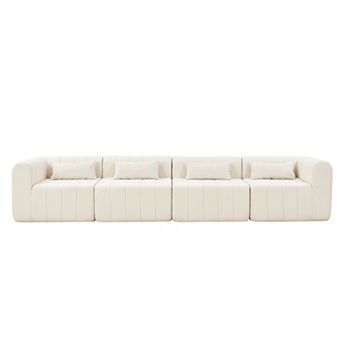 Trikiousd 145" Modular Sectional Sofa, Full Compressed L-Shaped Couch