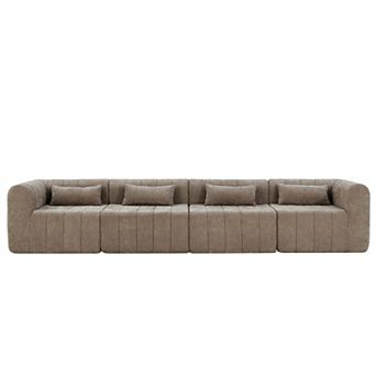 Trikiousd 145" Modular Sectional Sofa, Full Compressed L-Shaped Couch