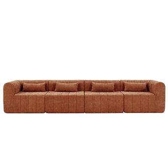 Trikiousd 145" Modular Sectional Sofa, Full Compressed L-Shaped Couch