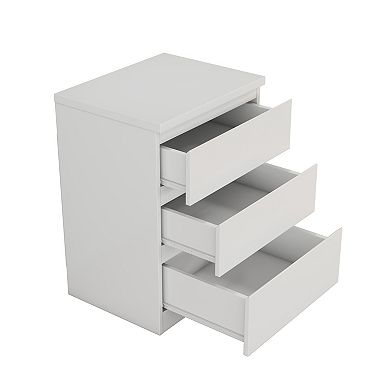 Trikiousd 3 Drawers Dressers Bedside Table for Bedroom, Modern Small Nightstand End Table