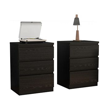 Trikiousd 3 Drawers Dressers Bedside Table for Bedroom, Modern Small Nightstand End Table