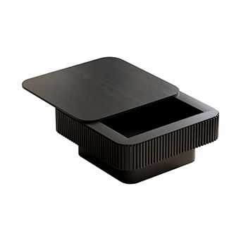 Trikiousd 31.5-Inch Square Coffee Table with Hidden Storage, Modern Wood Accent Table