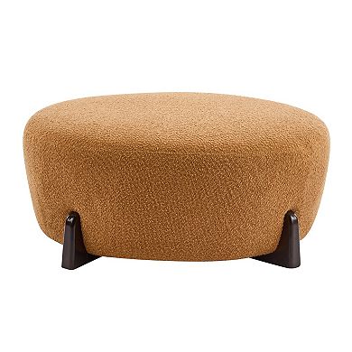 Trikiousd Round Ottoman Stool with Rubber Wood Legs