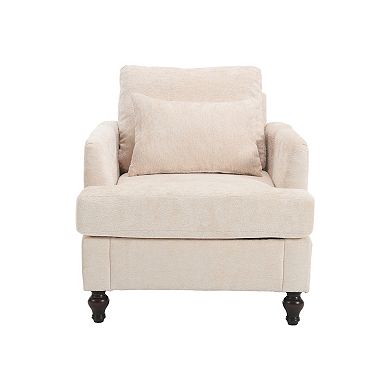 Trikiousd Mid Century Modern Tufted Accent Chair Wood Frame Armchair Lounge Chair