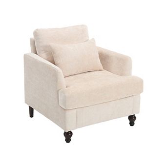 Trikiousd Mid Century Modern Tufted Accent Chair Wood Frame Armchair Lounge Chair
