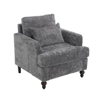 Trikiousd Mid Century Modern Tufted Accent Chair Wood Frame Armchair Lounge Chair