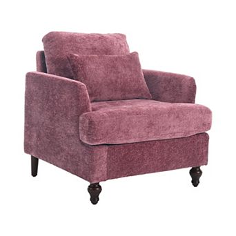 Trikiousd Mid Century Modern Tufted Accent Chair Wood Frame Armchair Lounge Chair