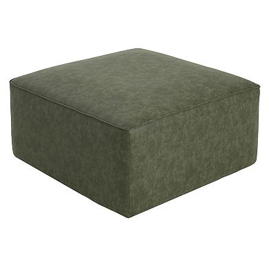 Trikiousd PU Leather Ottoman Square Upholstered Sectional Sofa Ottoman Footrest