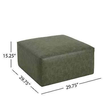 Trikiousd PU Leather Ottoman Square Upholstered Sectional Sofa Ottoman Footrest