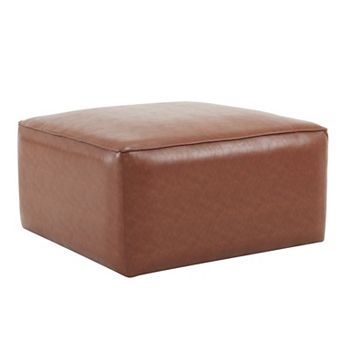 Trikiousd PU Leather Ottoman Square Upholstered Sectional Sofa Ottoman Footrest