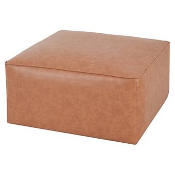 Trikiousd PU Leather Ottoman Square Upholstered Sectional Sofa Ottoman Footrest