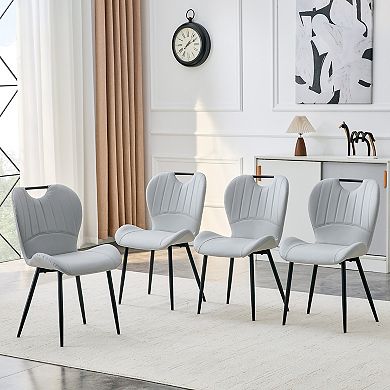 Trikiousd Set of 4 Dining Chairs with Metal Frame and Cushioned Seat