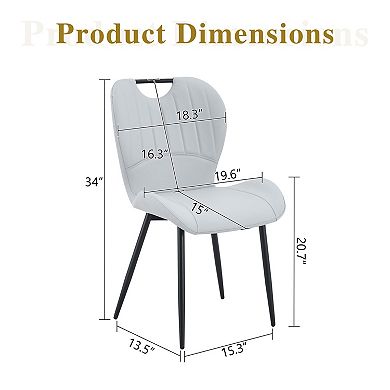 Trikiousd Set of 4 Dining Chairs with Metal Frame and Cushioned Seat