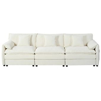 Trikiousd Oversized Modular Sectional Sofa Chenille Cloud Couch 3 Seater with Pillows