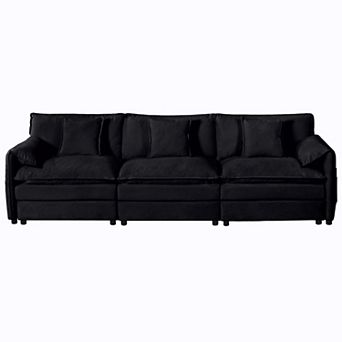 Trikiousd Oversized Modular Sectional Sofa Chenille Cloud Couch 3 Seater with Pillows