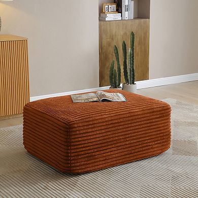 Trikiousd Corduroy Upholstered Ottoman, Cloud Ottoman Sofa Stool Footrest for Boneless Couch