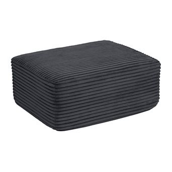 Trikiousd Corduroy Upholstered Ottoman, Cloud Ottoman Sofa Stool Footrest for Boneless Couch
