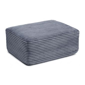 Trikiousd Corduroy Upholstered Ottoman, Cloud Ottoman Sofa Stool Footrest for Boneless Couch