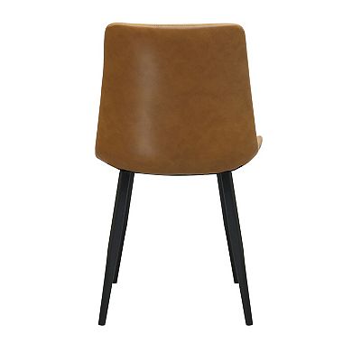 Trikiousd PU Leather Dining Chairs with Metal Legs, Modern Upholstered Kitchen Chairs Set