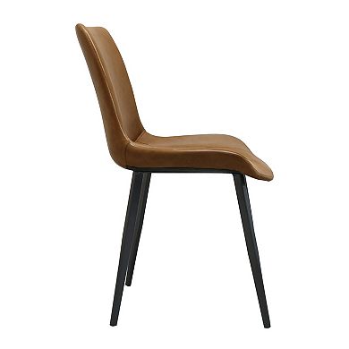 Trikiousd PU Leather Dining Chairs with Metal Legs, Modern Upholstered Kitchen Chairs Set