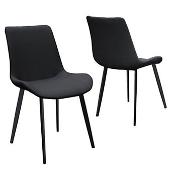 Trikiousd PU Leather Dining Chairs with Metal Legs, Modern Upholstered Kitchen Chairs Set