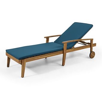 Trikiousd Outdoor Chaise Lounge Chair Adjustable Reclining Chair Sun Lounger with Cushion