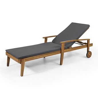 Trikiousd Outdoor Chaise Lounge Chair Adjustable Reclining Chair Sun Lounger with Cushion