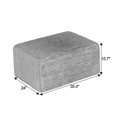 Trikiousd Rectangle Ottoman Foot Rest for Couch, Corduroy Upholstered Stool Modular Sofa Ottoman
