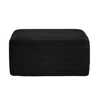 Trikiousd Rectangle Ottoman Foot Rest for Couch, Corduroy Upholstered Stool Modular Sofa Ottoman