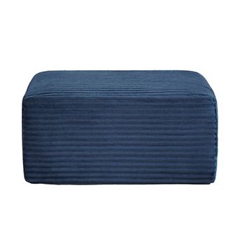 Trikiousd Rectangle Ottoman Foot Rest for Couch, Corduroy Upholstered Stool Modular Sofa Ottoman