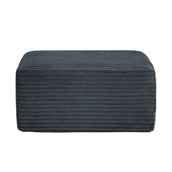 Trikiousd Rectangle Ottoman Foot Rest for Couch, Corduroy Upholstered Stool Modular Sofa Ottoman