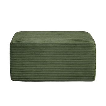 Trikiousd Rectangle Ottoman Foot Rest for Couch, Corduroy Upholstered Stool Modular Sofa Ottoman