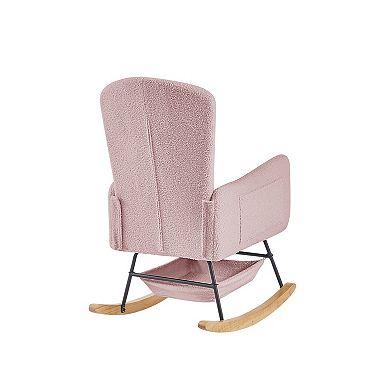 Trikiousd Teddy Rocking Chair High Backrest Armchair Glider Chair