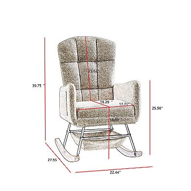 Trikiousd Teddy Rocking Chair High Backrest Armchair Glider Chair