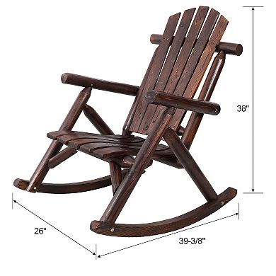 Trikiousd Wooden Porch Rocker Chair