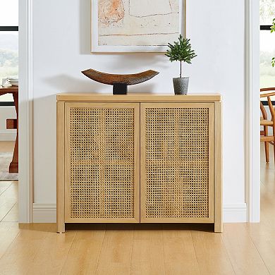 Trikiousd Rattan Sideboard Buffet Cabinet Storage Cabinet