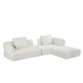 Trikiousd 122" L-Shaped Sectional Sofa with Chaise Lounge, Deep Seating