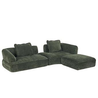Trikiousd 122" L-Shaped Sectional Sofa with Chaise Lounge, Deep Seating