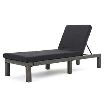 Trikiousd Outdoor Wicker Chaise Lounge Chair with Cushion, Handwoven Rattan Patio Recliner
