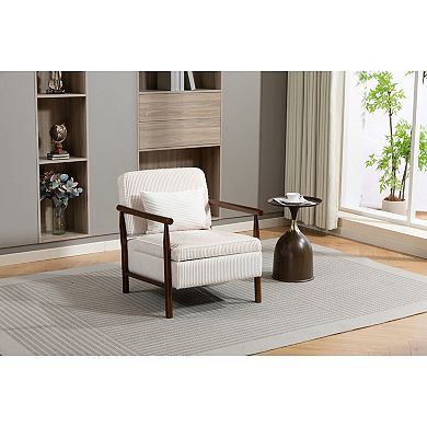Trikiousd Mid Century Modern Accent Chair Upholstered Armchair with Storage