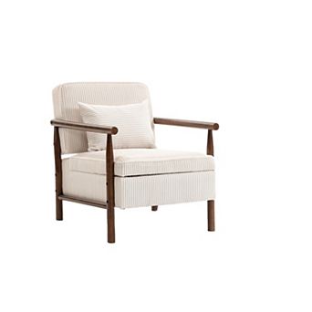 Trikiousd Mid Century Modern Accent Chair Upholstered Armchair with Storage