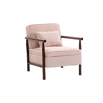 Trikiousd Mid Century Modern Accent Chair Upholstered Armchair with Storage