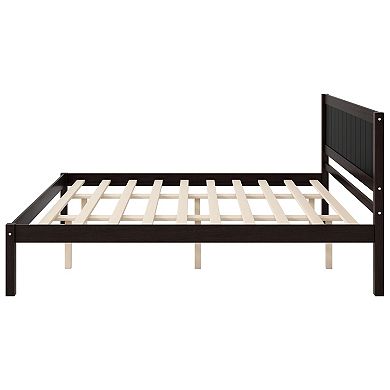 Trikiousd Pine Wood Bed Frame King Size Platform Bed, No Box Spring Needed